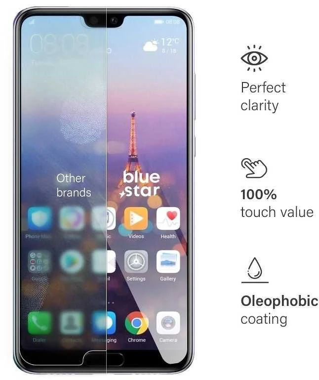Grūdintas stiklas Huawei P20 PRO telefonui „Blue Star“