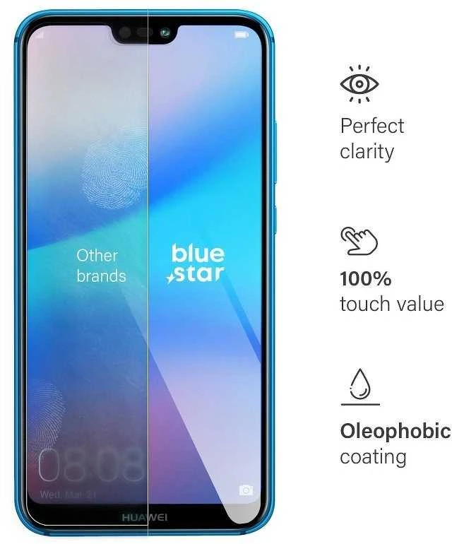 BlueStar Grūdintas stiklas Huawei P20 LITE telefonui Blue Star
