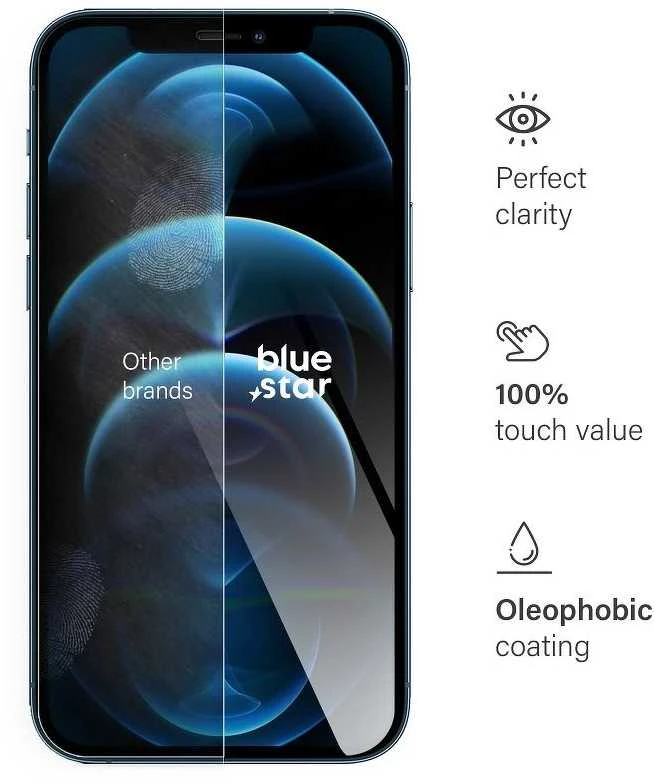 BlueStar Blue Star Grūdintas stiklas iPhone 12 PRO MAX, mėlynas žvaigždės spalvos