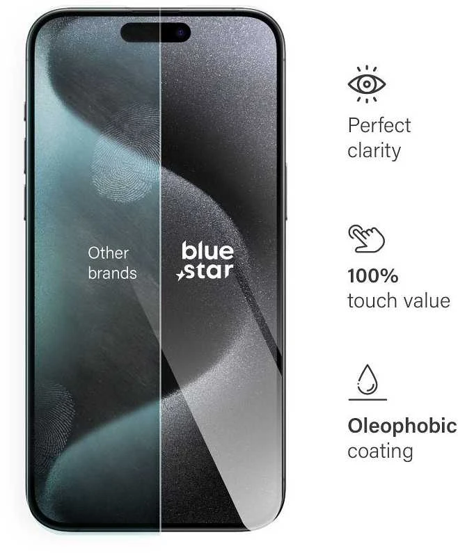 BlueStar Blue Star Grūdintas stiklas iPhone 15 PRO MAX mėlynai žvaigždinis