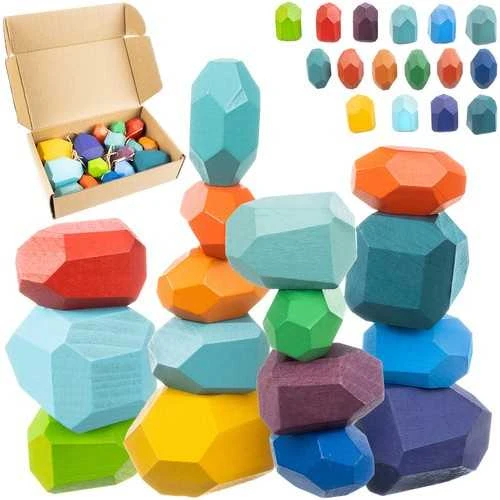Kruzzel Stones/wooden blocks - 16pcs 22475