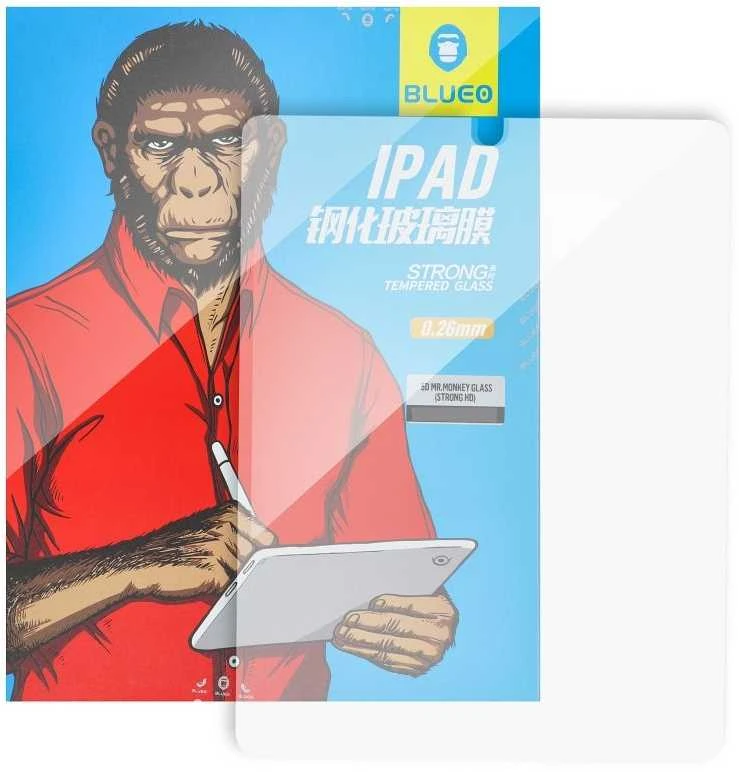 „Blueo 5D“ grūdintas stiklas iPad PRO 10.5, „Mr. Monkey“, skaidrus (antistatinis, atsparus smūgiams)