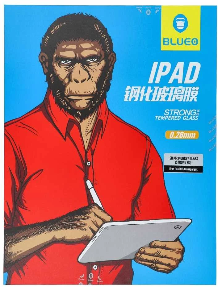 „Blueo 5D“ grūdintas stiklas iPad PRO 10.5, „Mr. Monkey“, skaidrus (antistatinis, atsparus smūgiams)