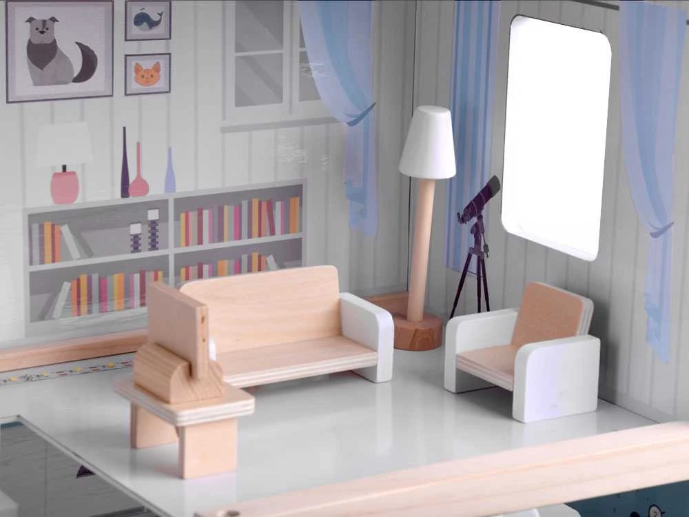 Jokomisiada Medinis boho stiliaus lėlių namelis LED