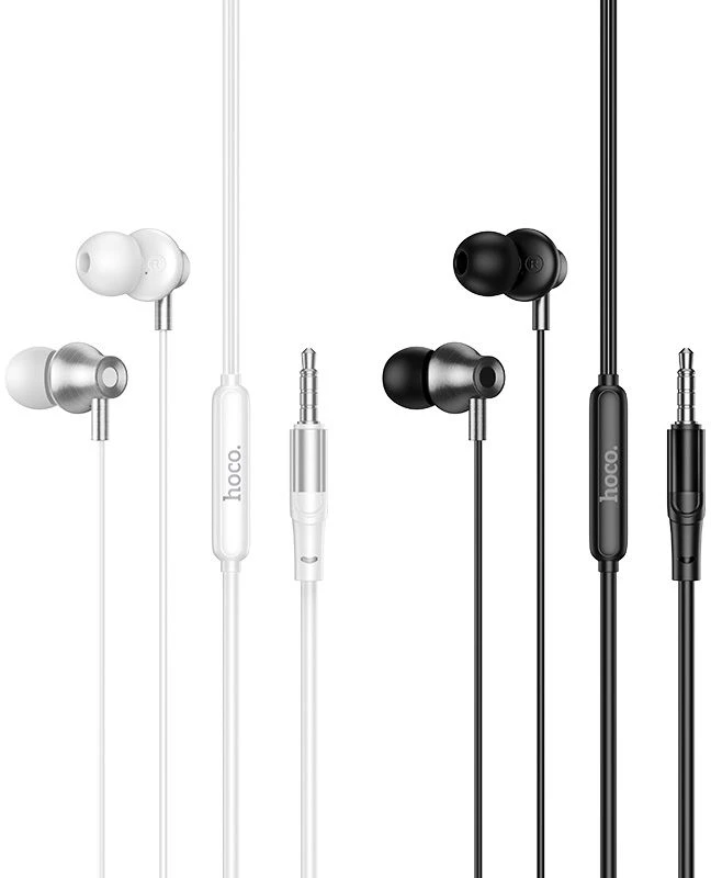 su laidu ausinės su mikrofonu Jack 3,5 mm Hoco M119 sidabrinis