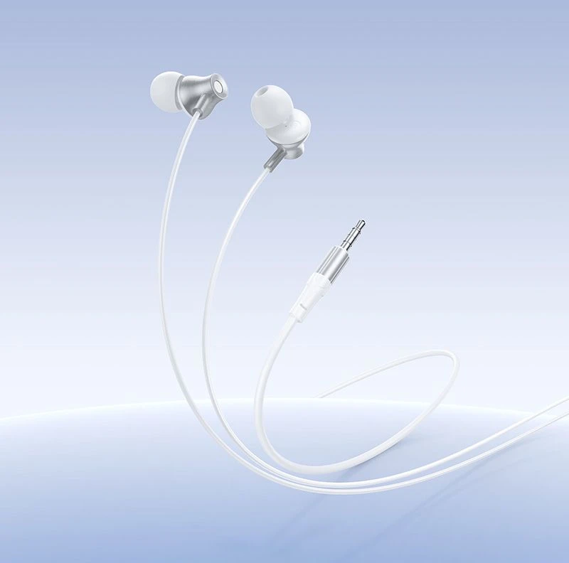 su laidu ausinės su mikrofonu Jack 3,5 mm Hoco M119 sidabrinis
