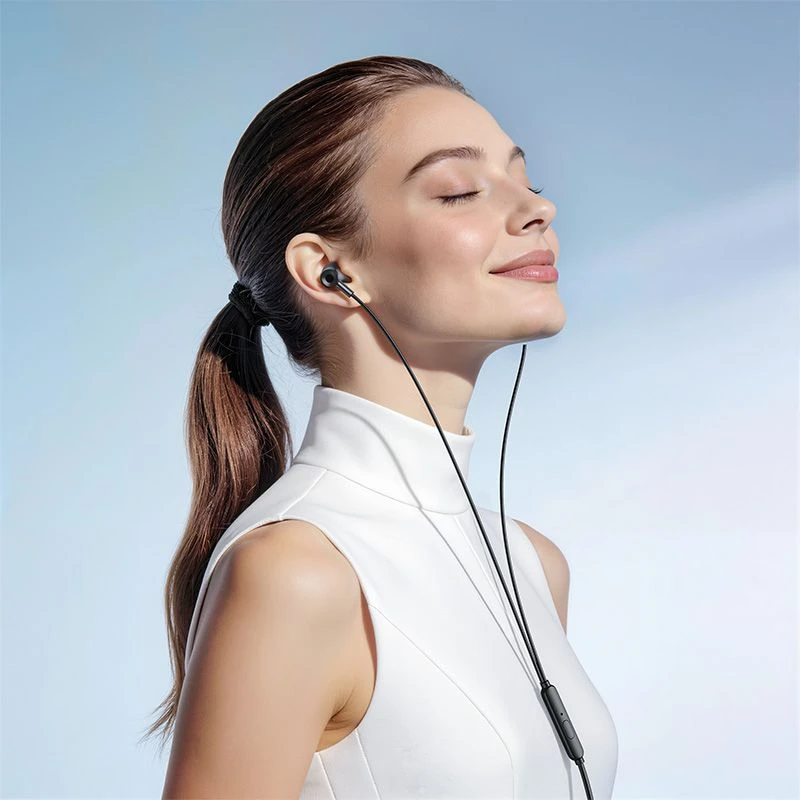 su laidu ausinės su mikrofonu Jack 3,5 mm Hoco M119 juodas