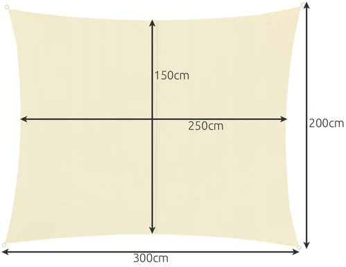 Šešėlinė burė 3x2m - smėlio spalvos Gardlov 23163
