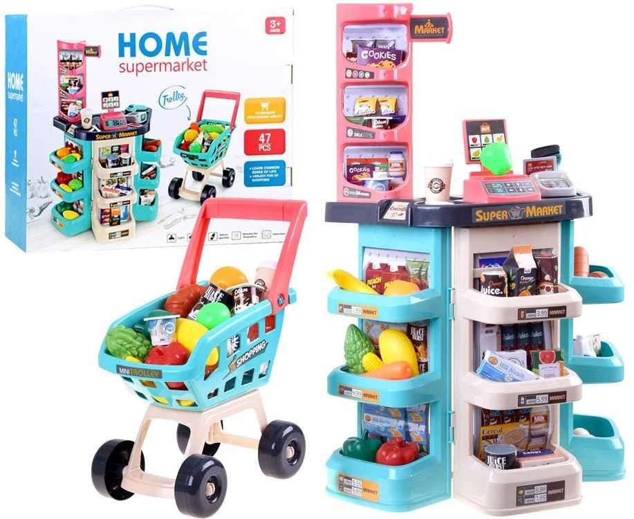 Jokomisiada Supermarket + shopping cart big set ZA3174