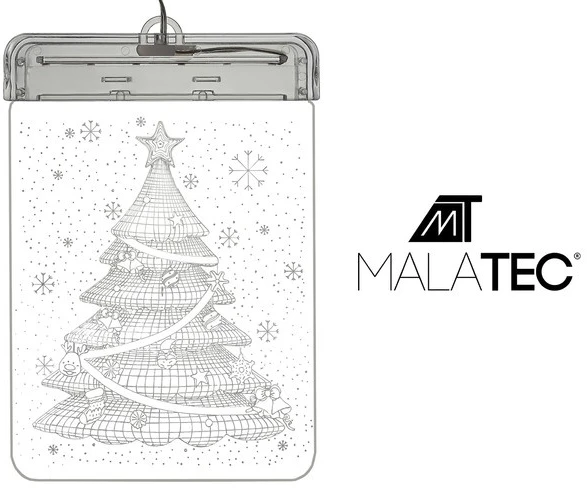 Malatec Šviečiantis vitražas LED 3D Kalėdų eglutė