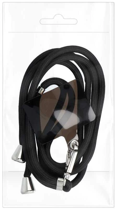 Dėklas OEM SWING (6 mm) telefono virvelė, reguliuojamo ilgio telefono pakabukas / laido ilgis 165 cm (maks. 82,5 cm kilpoje) / ant peties arba kaklo - juodas