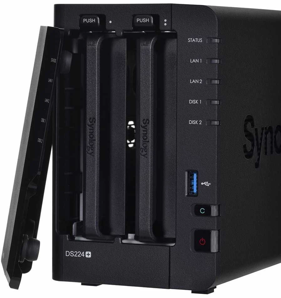 Serveris DS224+ SYNOLOGY NAS STORAGE TOWER 2BAY | Be HDD | Be RAM