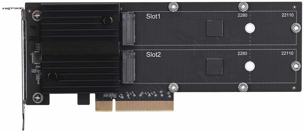 Synology Sinologija | M2D20 | Dviejų lizdų M.2 NCMe PCIe SSD adapterio kortelė grynųjų pinigų pagreitinimui GT/s | PCIe 3.0 x 8