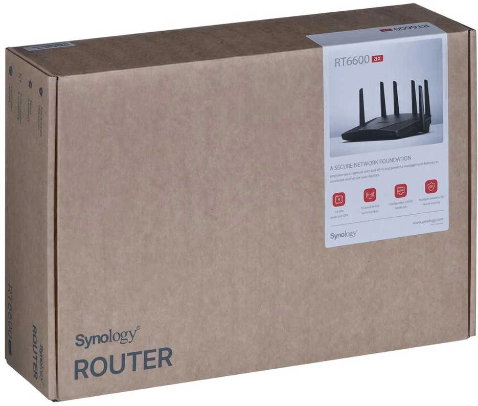 Synology RT6600ax Ultra-fast and Secure Belaidis maršrutizatorius for Homes | Synology | Ultra-fast and Secure Belaidis maršrutizatorius for Homes | RT6600ax | 802.11ax | 4800 Mbit/s | Ethernet LAN (RJ-45) jungtys 5 | Mesh Support No | MU-MiMO Yes | No mobile broadband | Antenna type External antena x 6 | 24 mėn.