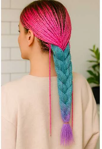 Sintetinės plaukų ombre pynės rožinės/ni/f w10341