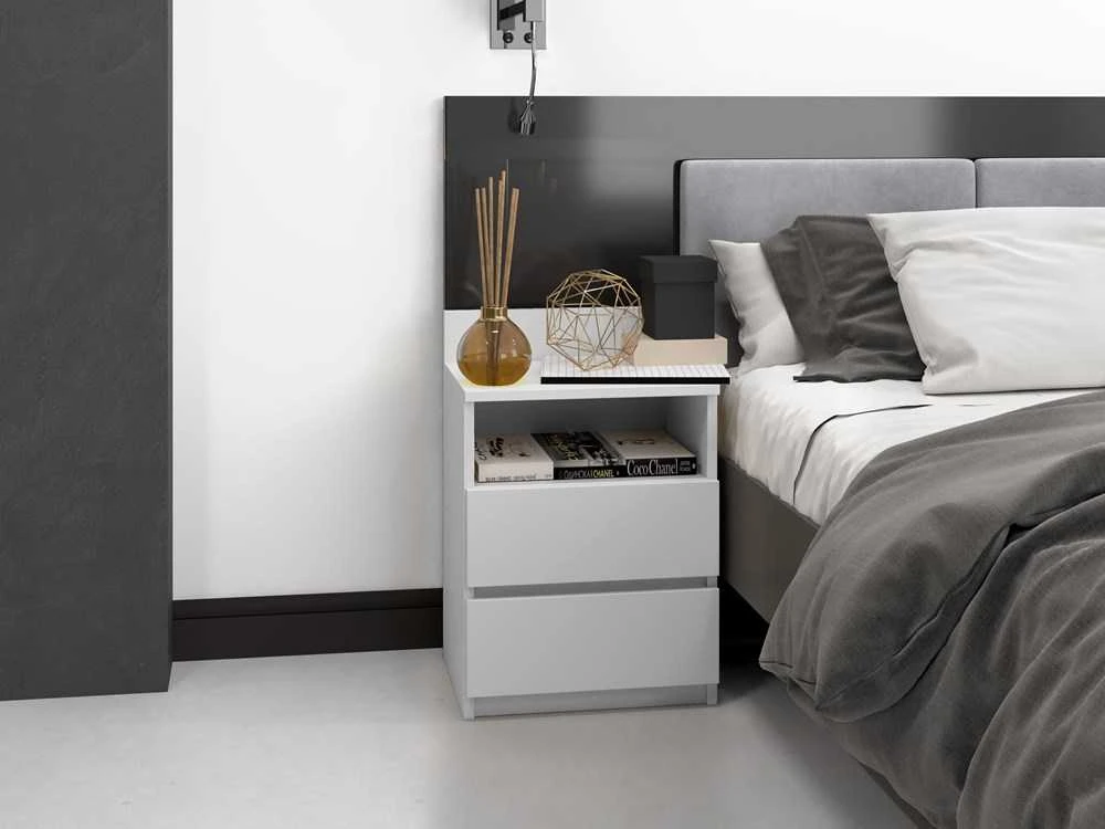 Top E Shop Naktinis Staliukas - Topeshop M1 Biemat 2 Stalčių, Balta