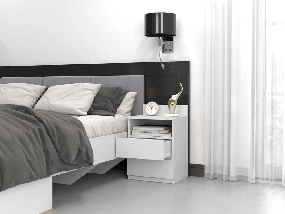 Top E Shop Naktinis Staliukas - Topeshop M1 Biemat 2 Stalčių, Balta