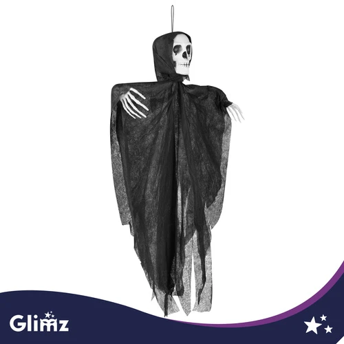 Juodas pakabinamas skeletas – dekoracija Glimz