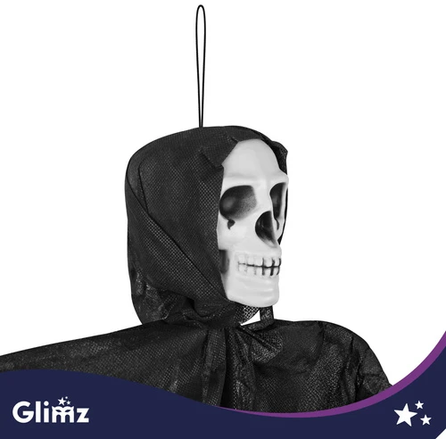 Juodas pakabinamas skeletas – dekoracija Glimz