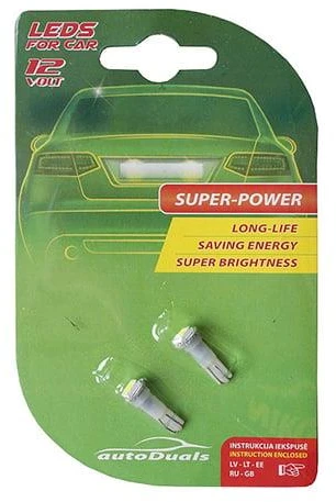 T Way AutoDuals LED T5 1SMD lemputė, baltos, 2 vnt.