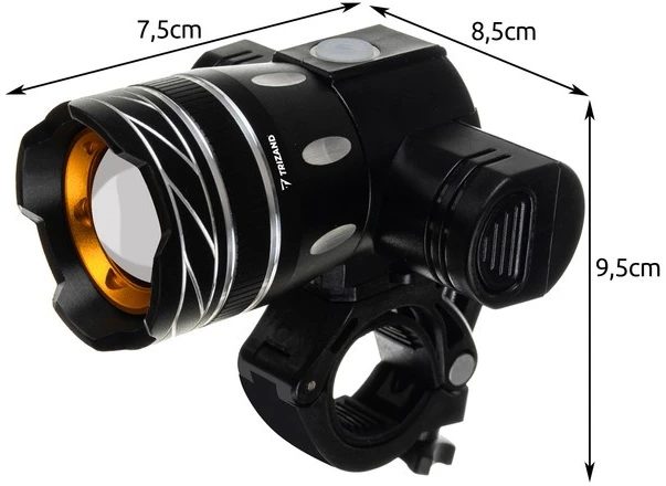 Trizand T6 USB dviračio žibintas + galinis žibintas 23681