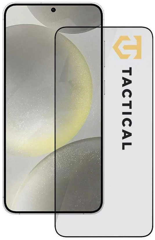 Tactical apsauginis stiklas Shield 5D skirtas Samsung Galaxy S24 su juodos spalvos krašteliu