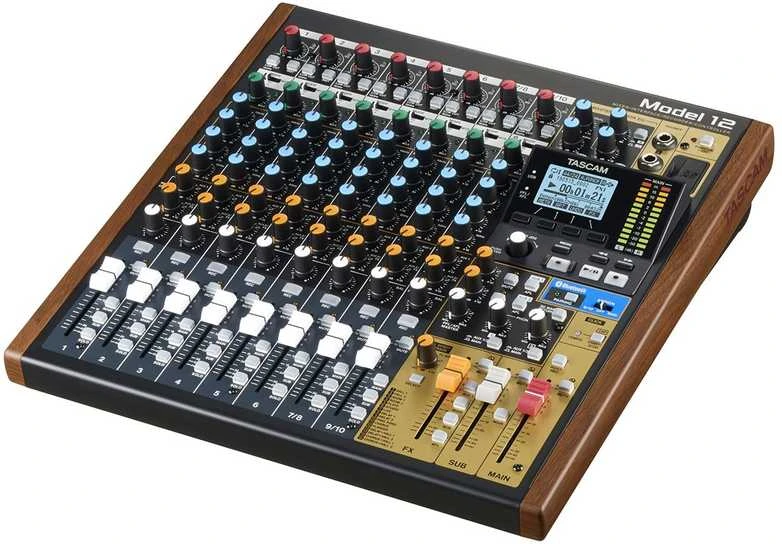 Garso Pultas - Tascam Model 12 12 Kanalų, USB Type-C, Juodas, Medinis