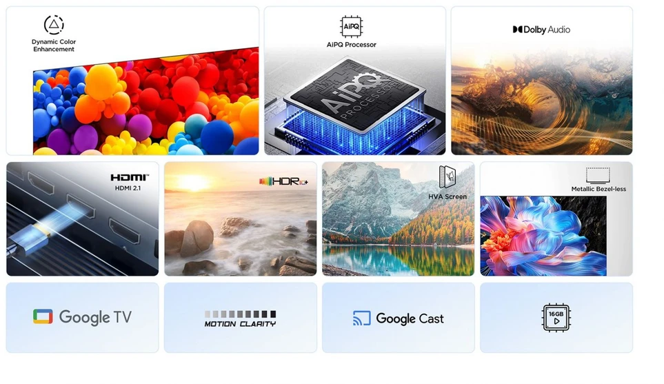 TCL P6K 43P6K TV 109.2 cm (43") 4K Ultra HD Smart TV Wi-Fi Metallic