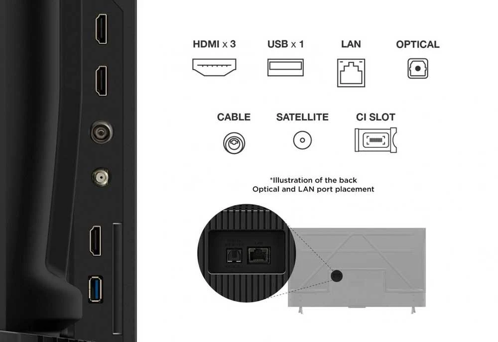 Televizorius TCL LED 4K TV | 50V6C | 50 | Smart TV | Google TV | UHD | Juodas