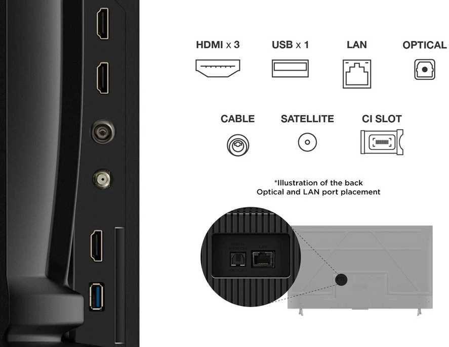Televizorius TCL LED 4K TV | 55V6C | 55 | Smart TV | Google TV | Juodas