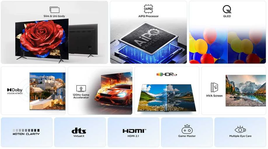 TCL P79K 75P79K televizorius 190,5 cm (75") 4K „Ultra HD“ išmanusis televizorius „Wi-Fi“ metalinis 450 cd/m²