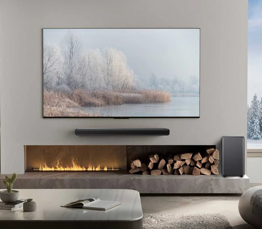 Namų kino sistema TCL S S55H 2.1 klasės kanalų garso juosta su „Dolby Atmos“, belaidžiu žemųjų dažnių garsiakalbiu ir „Bluetooth“ muzikos transliacija