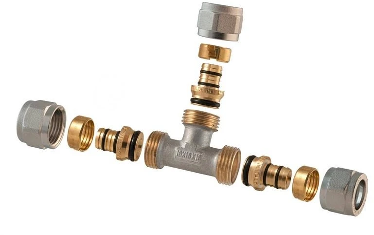 Tdm Brass Išardomasis užveržiamas trišakis 1445, 16 mm
