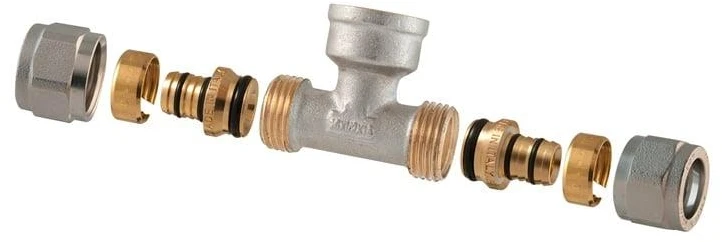Tdm_Brass Išardom. užveržiamas trišakis, 16 mm x 1/2", vidin. srieg.