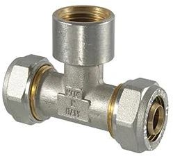 Tdm Brass Tdm_Brass Užveržiamas trišakis 1055, 1/2″ x 16 mm, vidinis sriegis
