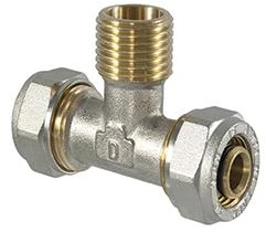 Tdm Brass Užveržiamas trišakis 1060, 1/2" x 18 mm, išorinis sriegis