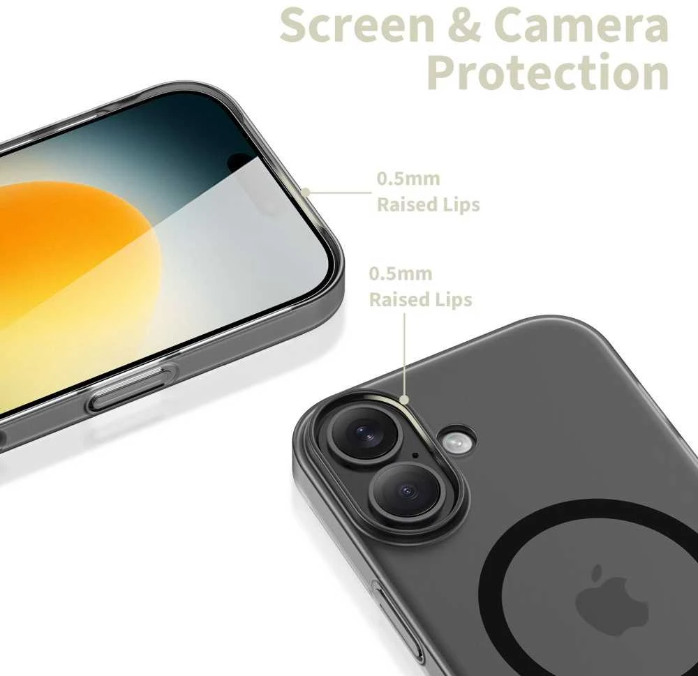 „Tech-Protect MagSlim MagSafe“ dėklas, skirtas „iPhone 17“ – matinis juodas