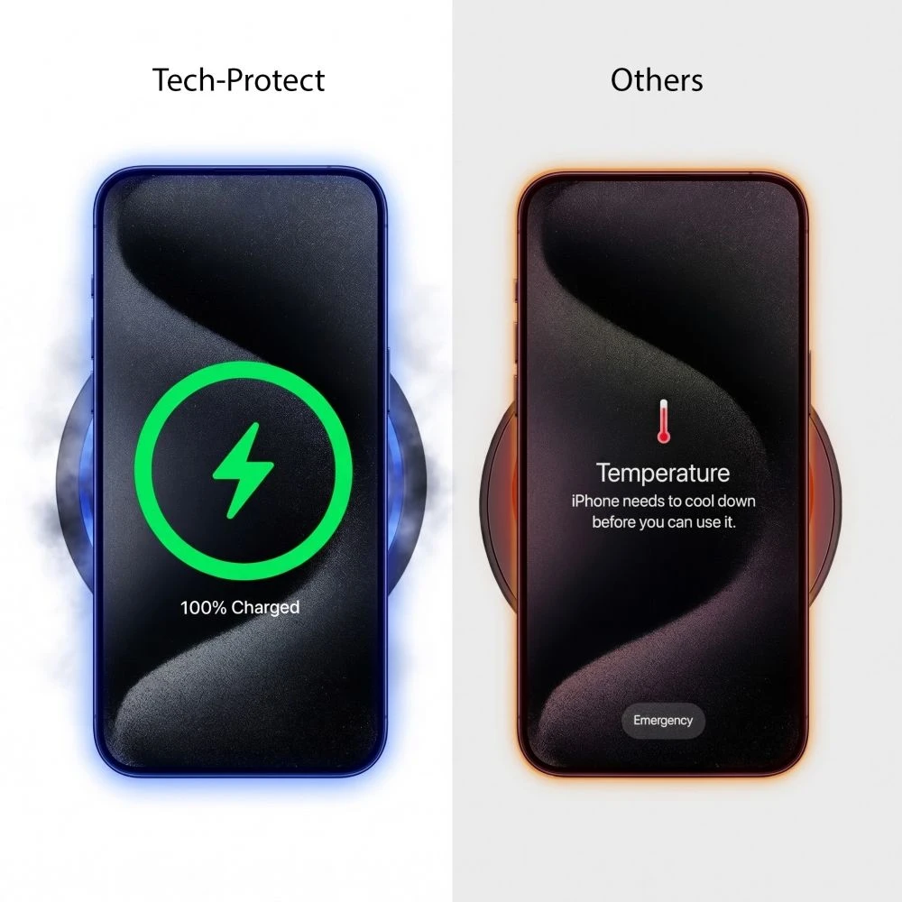 Tech-Protect A51 ArcticBoost 3in1 Magnetinis MagSafe belaidis įkroviklis 25W QI2.2 juodos spalvos