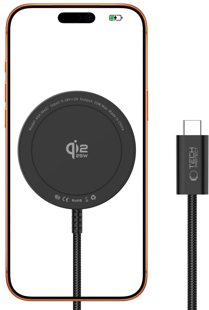 Tech-Protect A54 MagSafe 25W QI2.2 Wireless Charger - Juodas