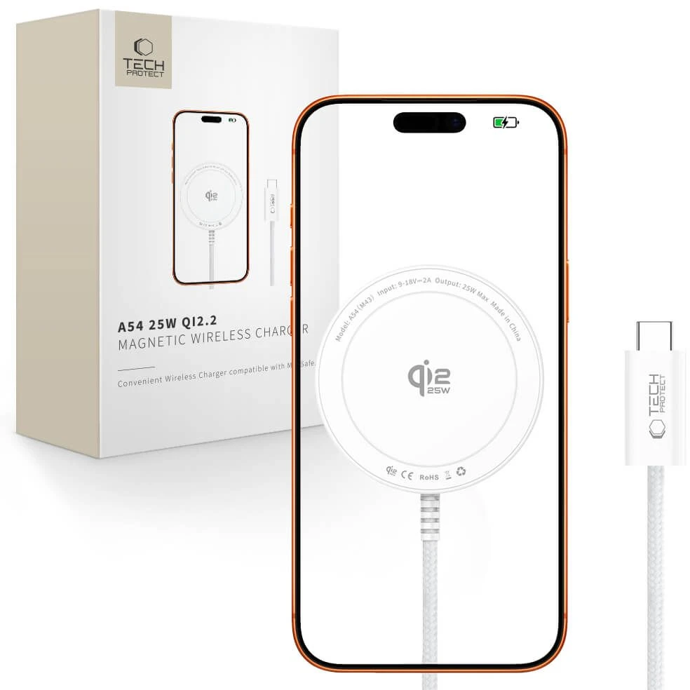 Tech-Protect A54 MagSafe 25W QI2.2 Wireless Charger - Baltas