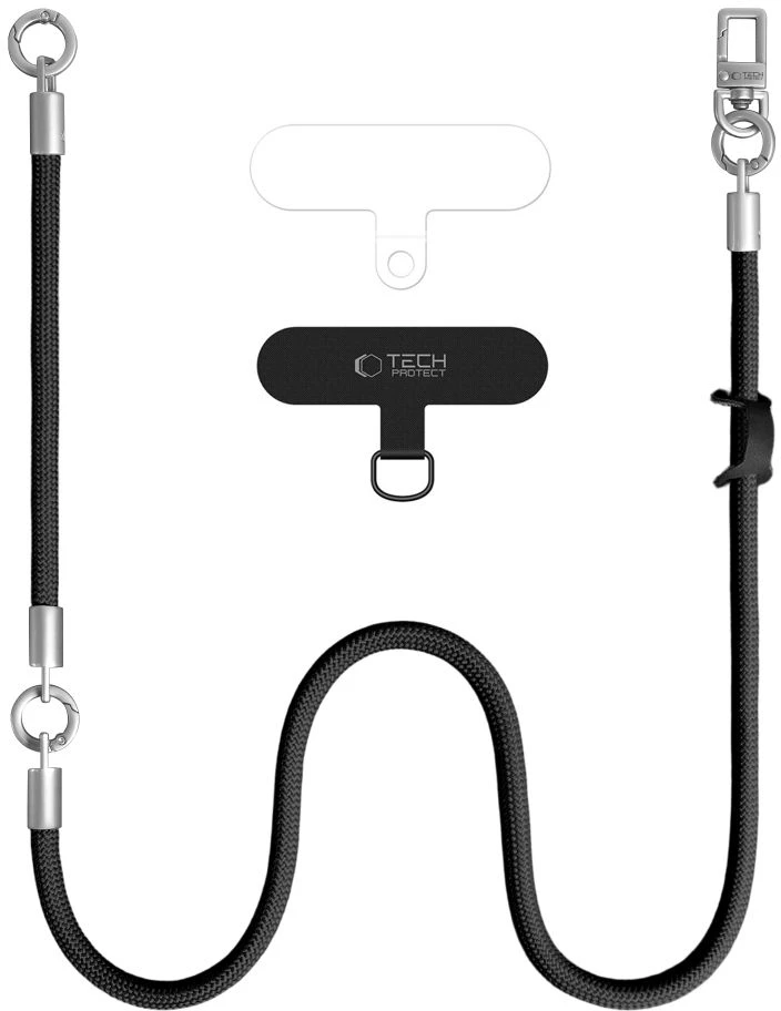 Tech-Protect C10S ROPE CROSSBODY & WRIST juodos spalvos/TITANO