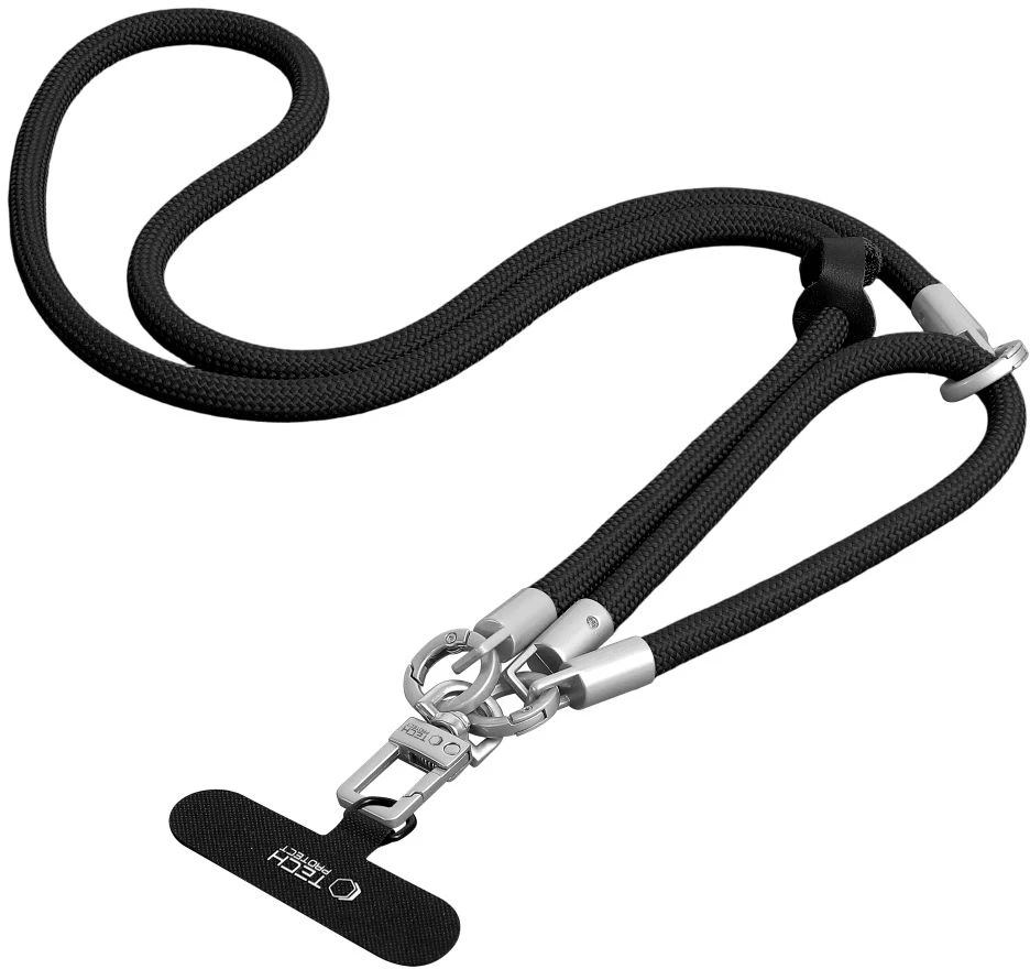 Tech-Protect C10S ROPE CROSSBODY & WRIST juodos spalvos/TITANO