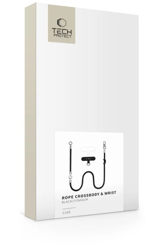 Tech-Protect C10S ROPE CROSSBODY & WRIST juodos spalvos/TITANO