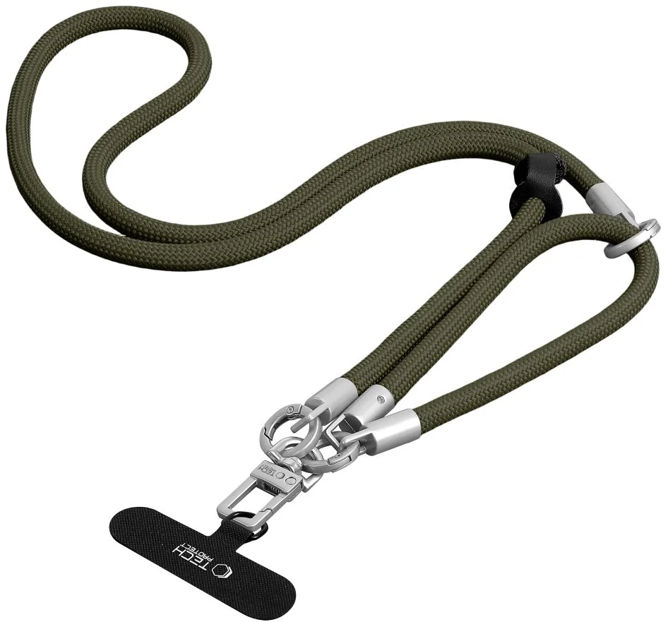 Tech-Protect C10S ROPE CROSSBODY & WRIST ALYVŲ ŽALUMO/TITANO SPALVOS