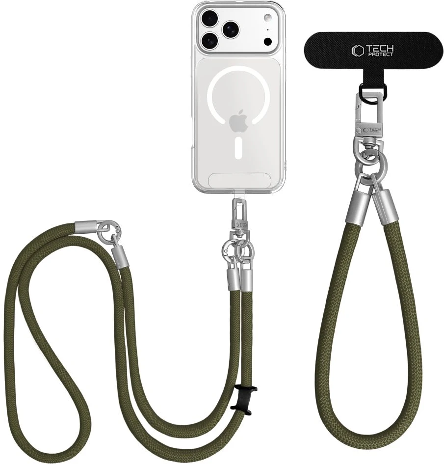 Tech-Protect C10S ROPE CROSSBODY & WRIST ALYVŲ ŽALUMO/TITANO SPALVOS