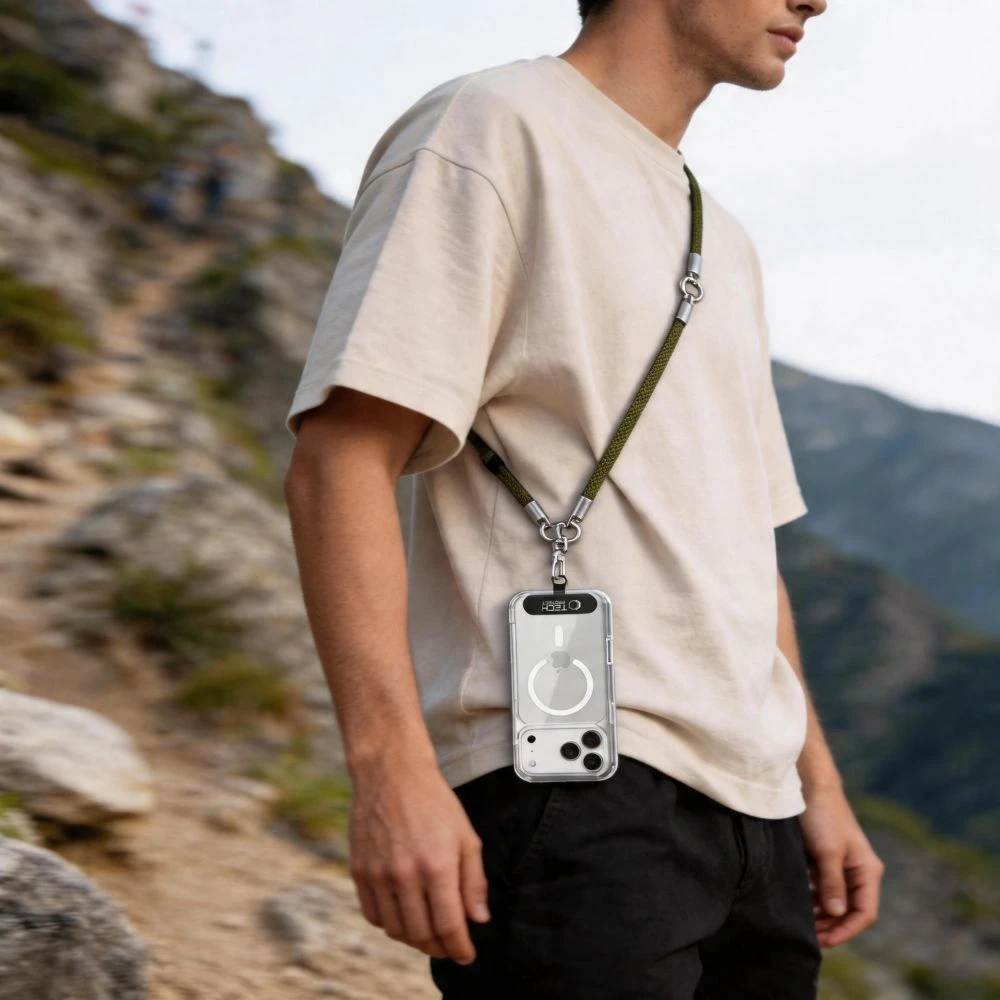Tech-Protect C10S ROPE CROSSBODY & WRIST ALYVŲ ŽALUMO/TITANO SPALVOS