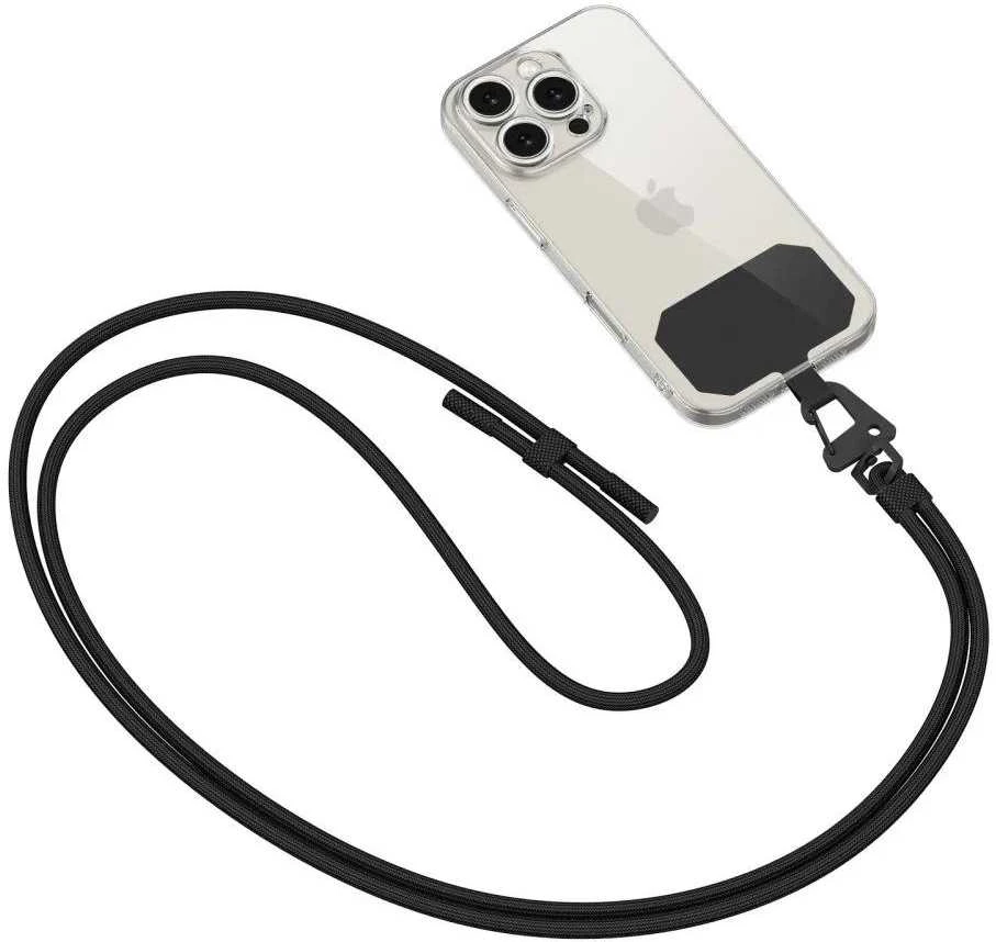 Dirželis telefonui Tech-Protect C5S Rope Crossbody Strap Leash – juodos spalvos