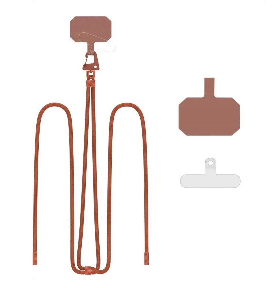 Dirželis telefonui Tech-Protect C5S Rope Crossbody Strap – rudos spalvos