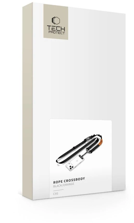 TECH-PROTECT C9S ROPE CROSSBODY JUODA/ORANŽINĖ