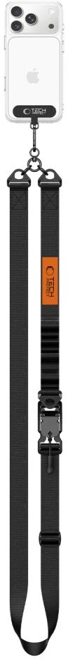 TECH-PROTECT C9S ROPE CROSSBODY JUODA/ORANŽINĖ